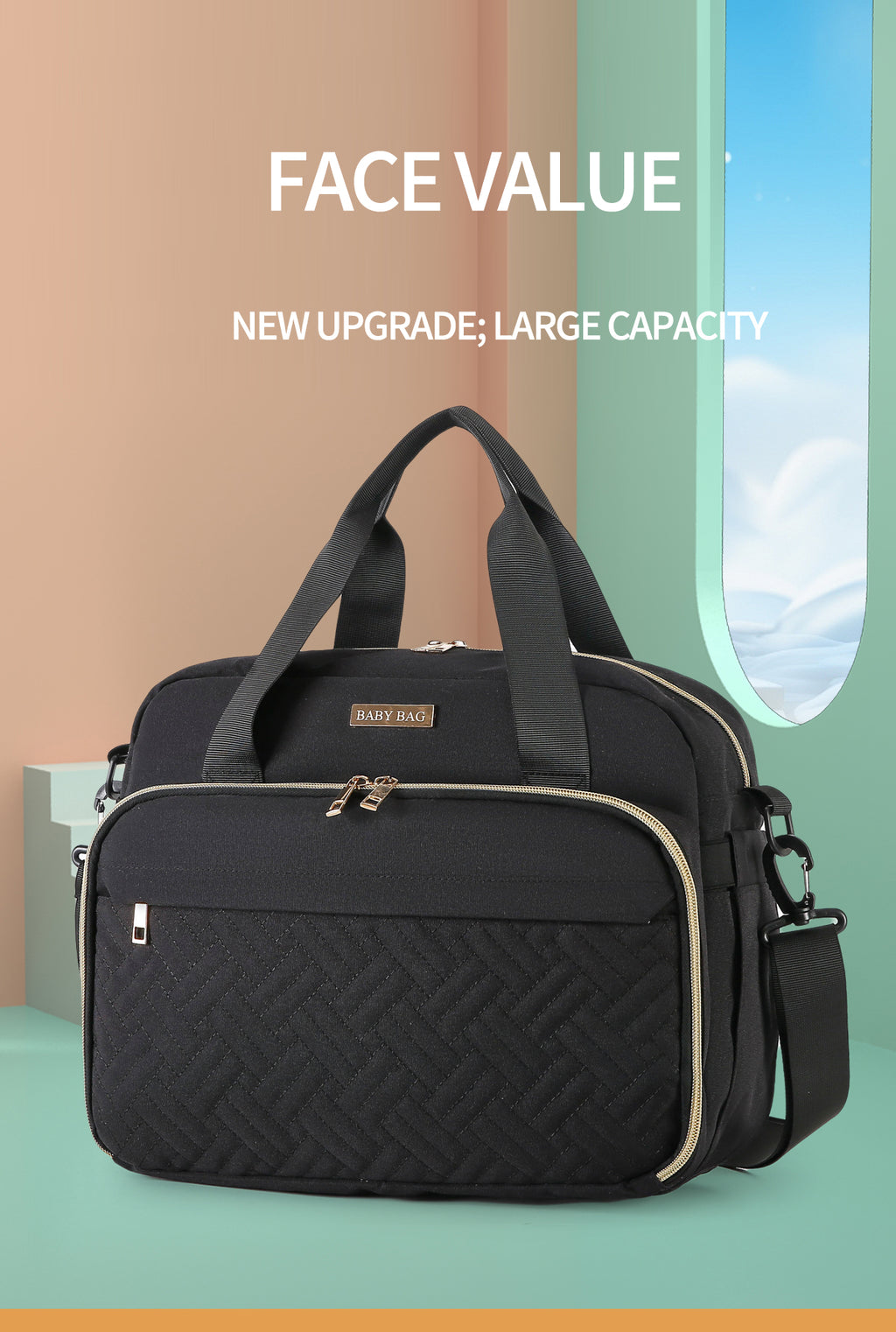 Embroidered thread slung mommy bag（2410）