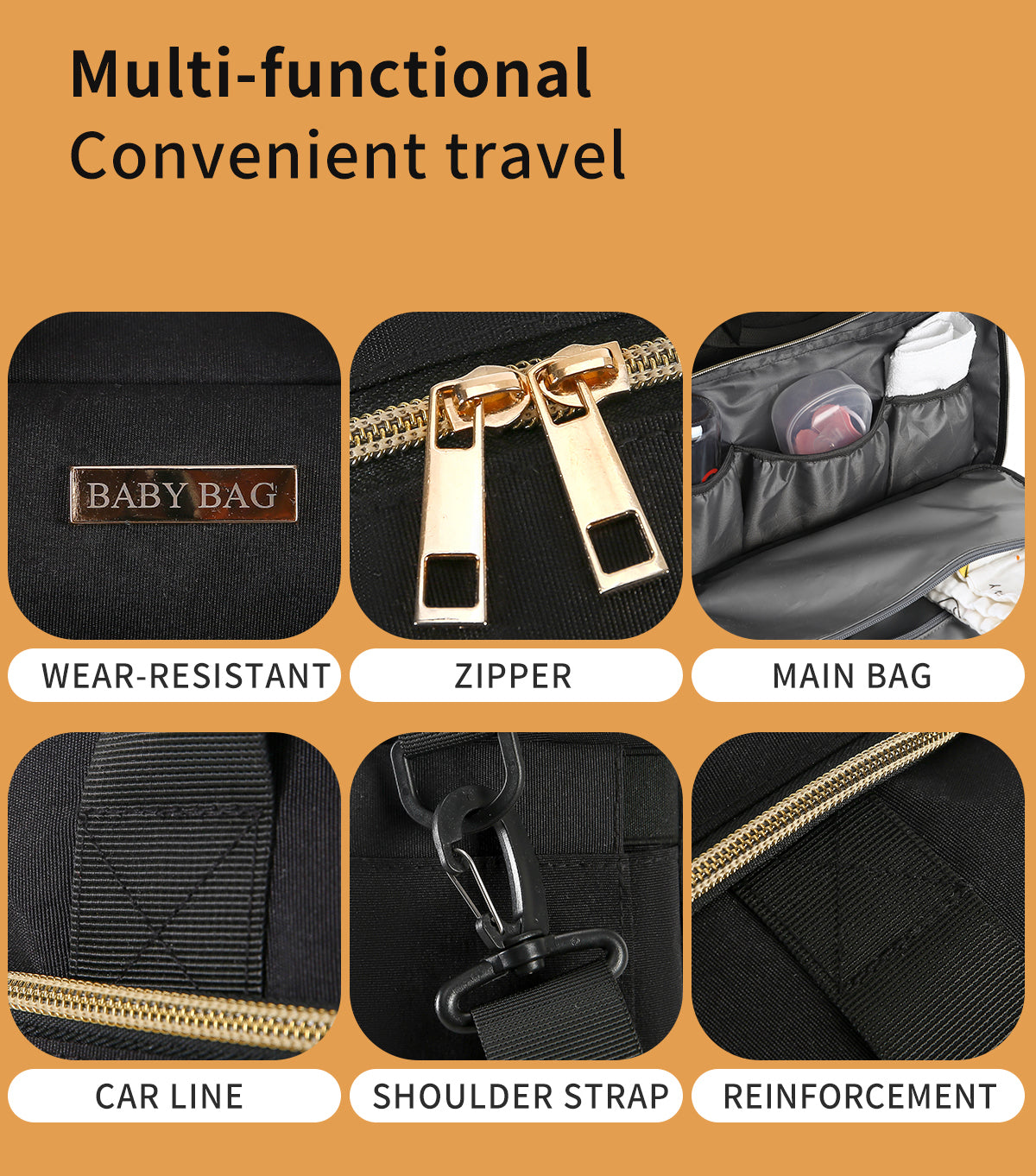 Embroidered thread slung mommy bag（2410）