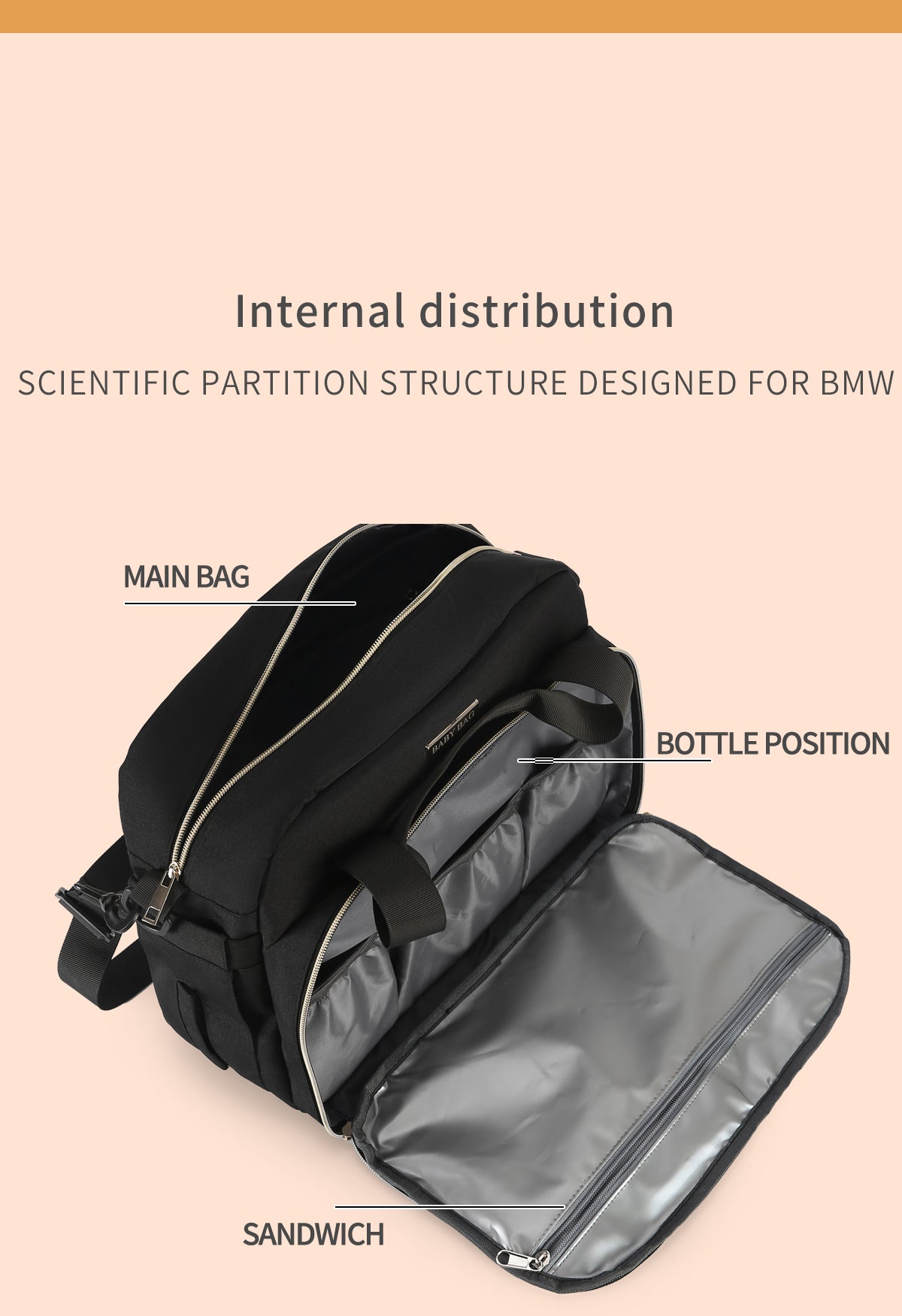 Embroidered thread slung mommy bag（2410）